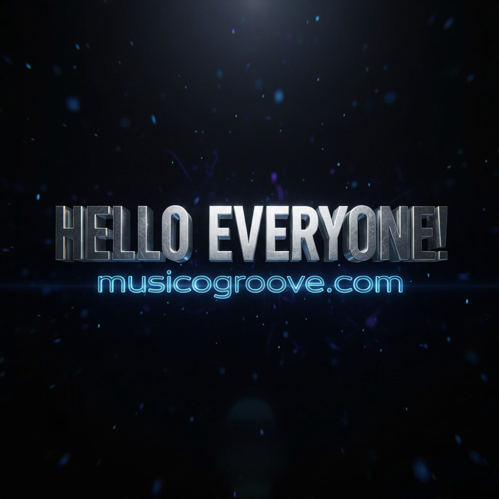 Welcome banner with instruments