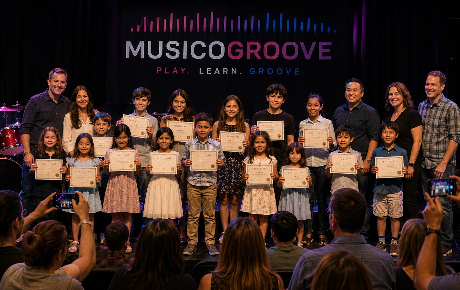 Student violin recital moment